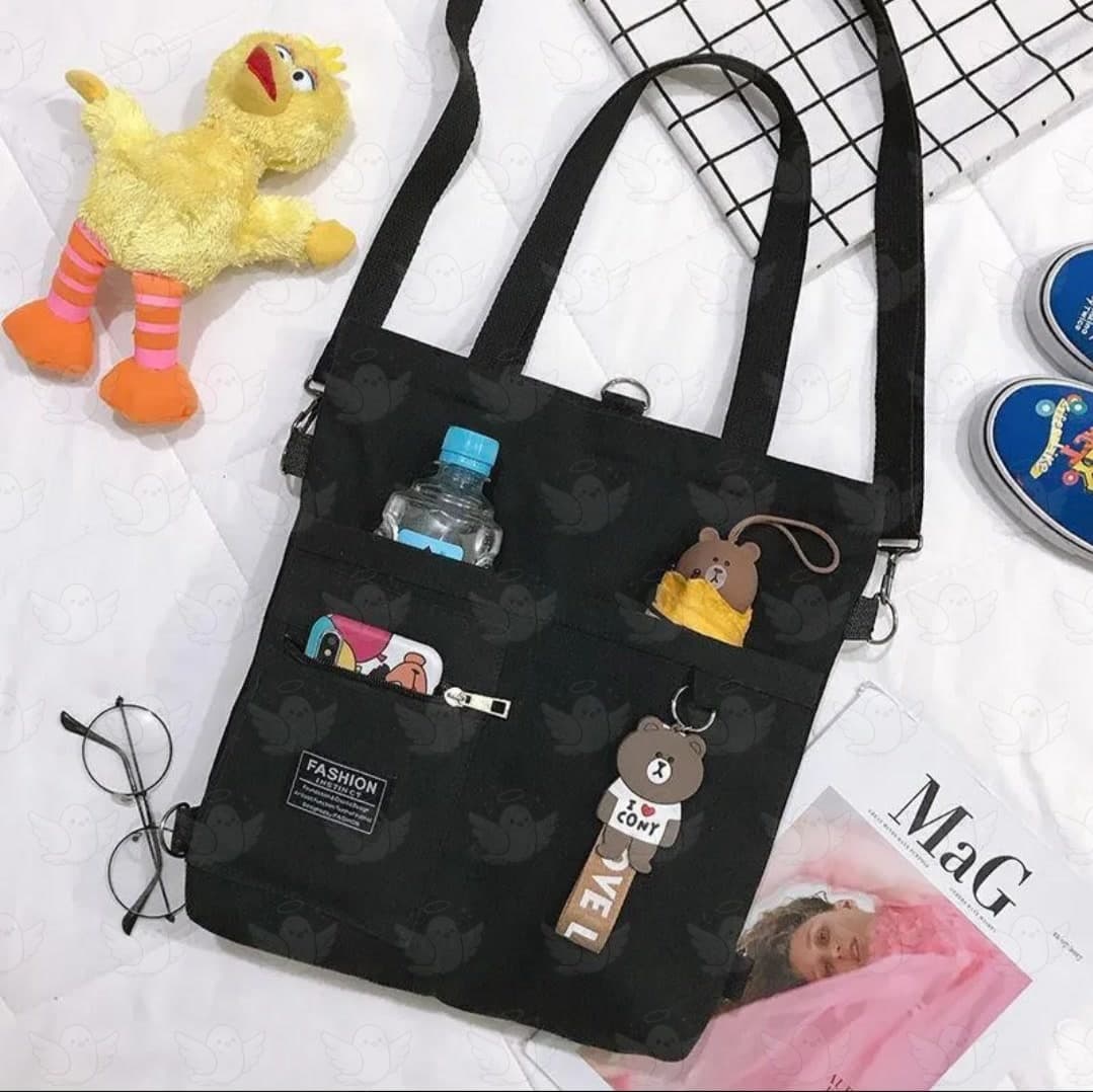 Tote Bag Color Negro con Llavero